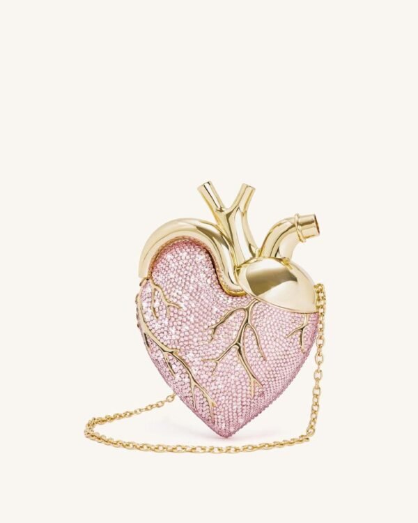Pink and Golden Heart Sling Bag
