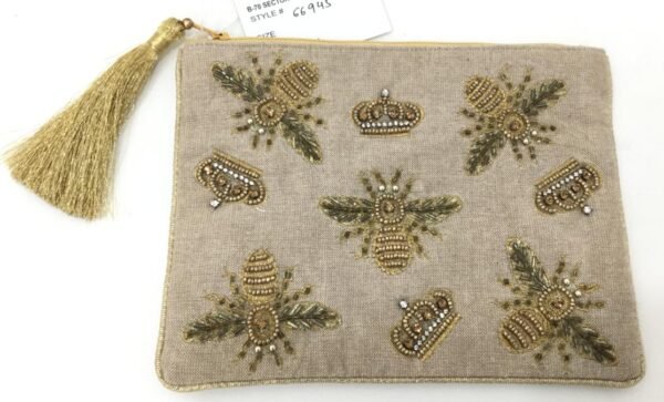 Golden Crown and Bees Handbag