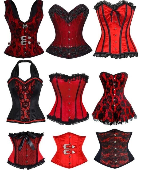 Scarlet Seduction: Red & Black Corset Collection