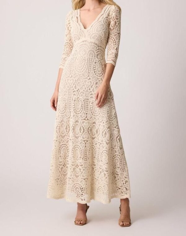 Elysian Lace – Vintage-Inspired Full-Length Crochet Dress