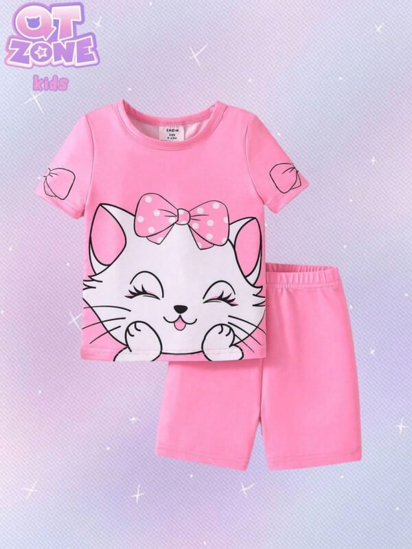 Pink Casual T-Shirt & Shorts Outfit for Baby Boys and Girls