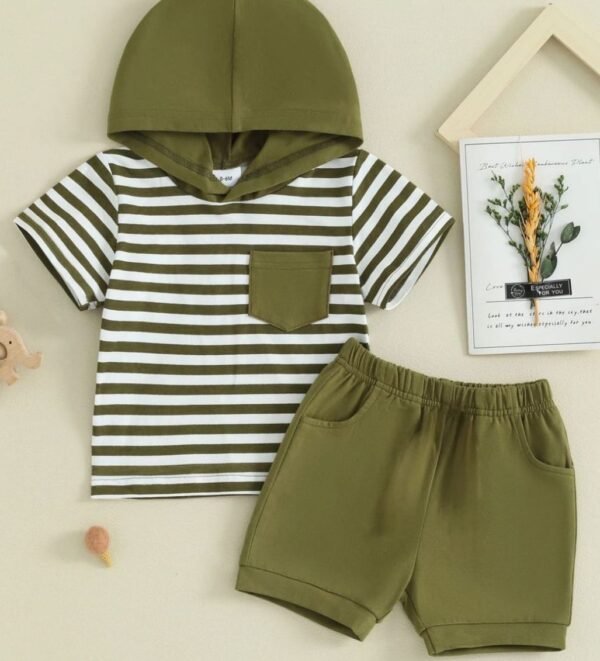 Kids' Hooded Summer Outfit Set – Lightweight Shorts and Top for Boys and Girls
